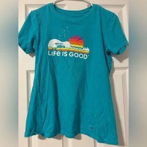 Life Is Good Blue SunSet Shirt